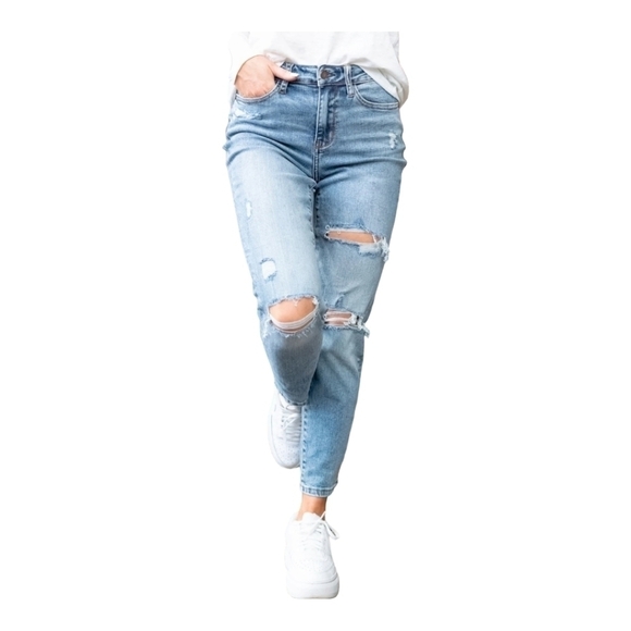 Judy Blue Slim Fit Sz 3/26 Grunge Thrashed - Picture 1 of 8